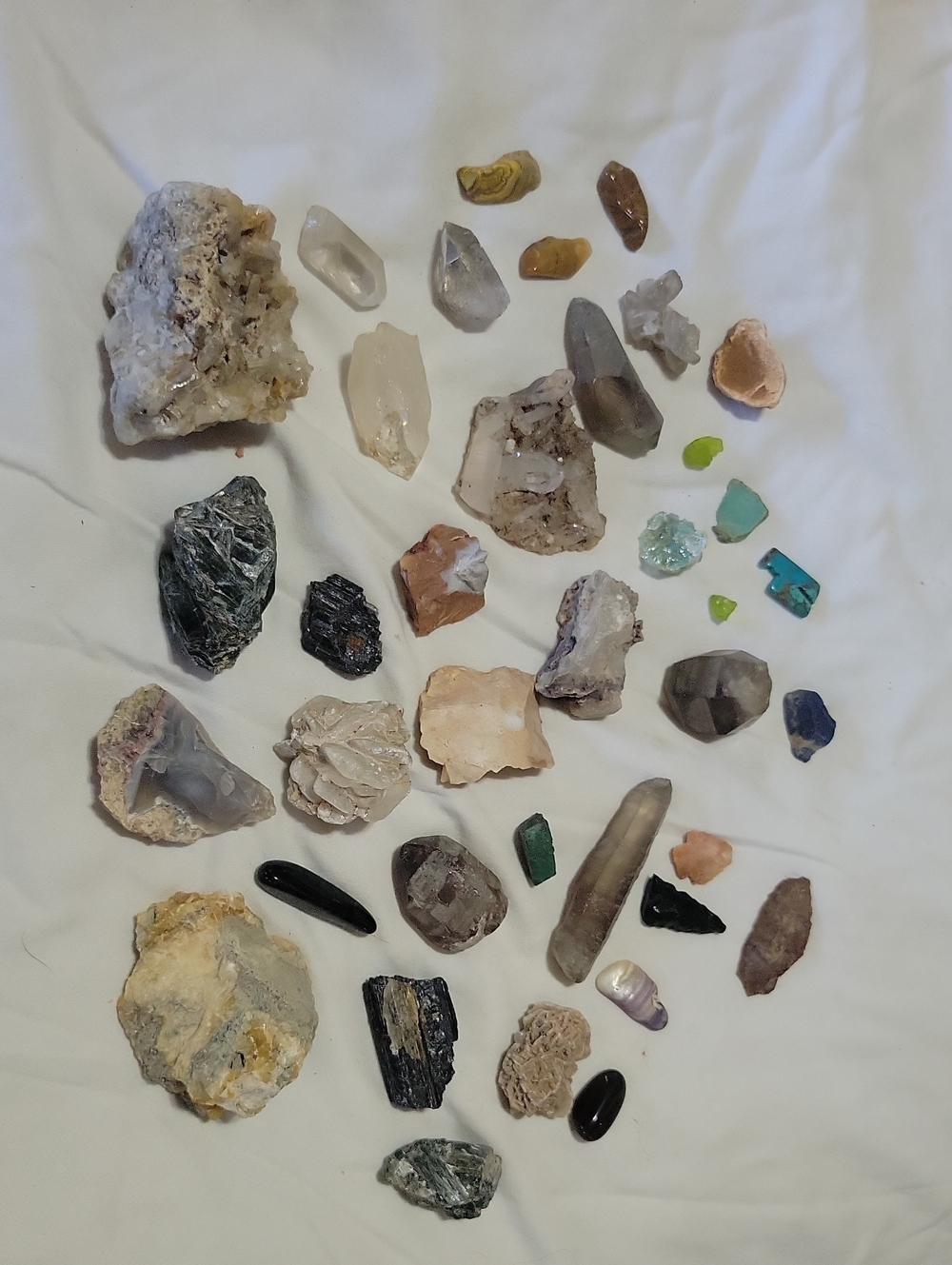 Natural Mixed Crystal Stones And Arrowheads